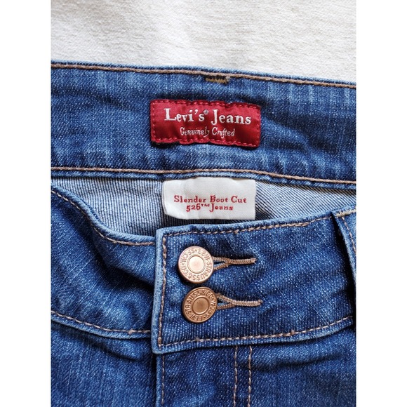 Levis 526 Slender Boot Cut Jeans Womens Size 8 Medium Wash Denim Stretch - Picture 3 of 9